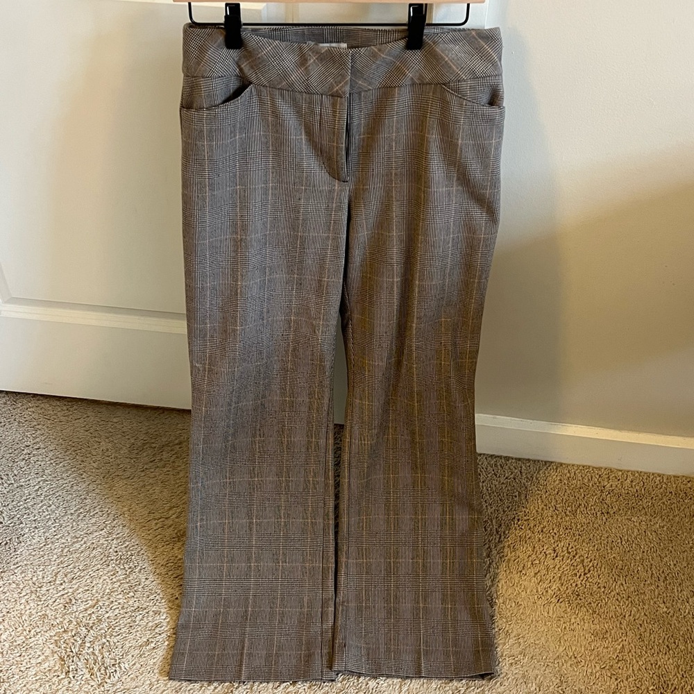 LOFT Brown Plaid Pants for work